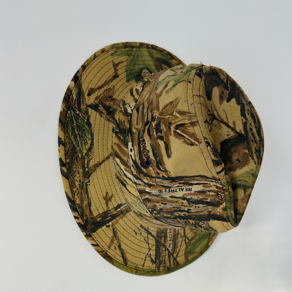 Real Tree Camo Print Army Structured Fedora Brim … - image 5
